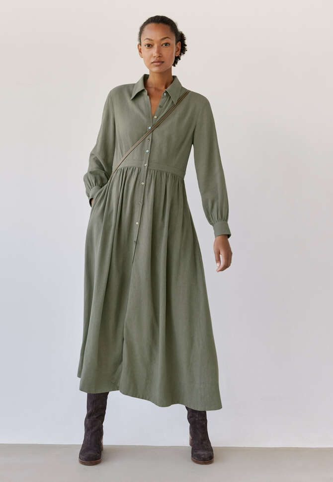 Long shirtdress, Khaki green, completeTheLook