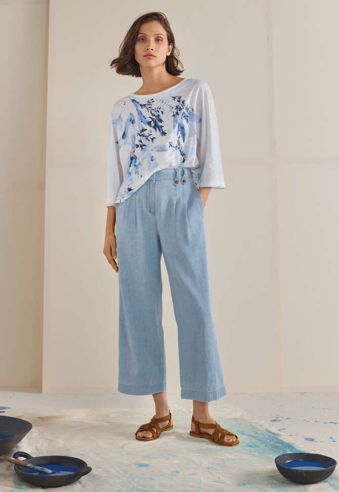 Printed top, White indigo, completeTheLook