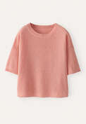 Short-sleeve sweater, Coral peach, webstill