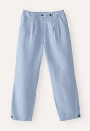 Tapered cropped trousers, Chambray, webstill