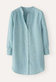 Long curved-hem shirt, Pale ocean, webstill
