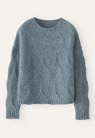 Pointelle sweater, Ocean blue, webstill