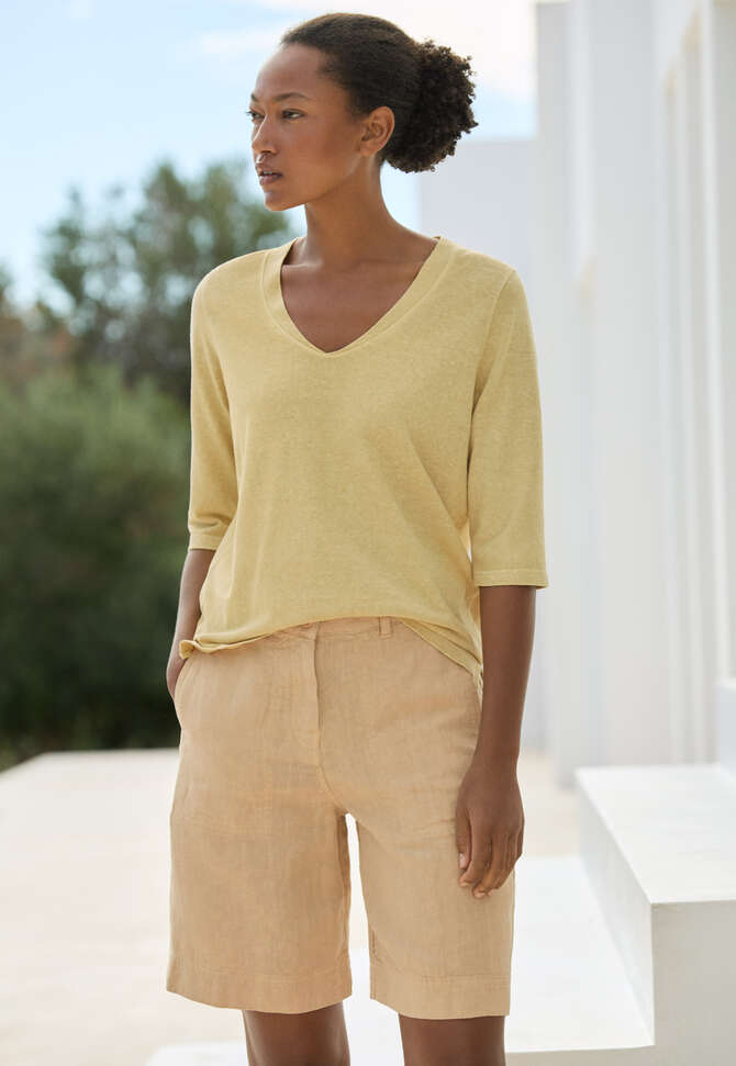 Relaxed shorts, Yellow wheat, completeTheLook