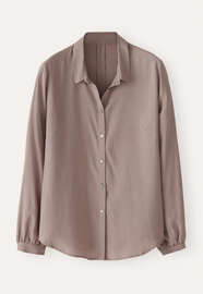 Rounded collar blouse, Mink taupe, webstill