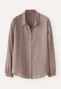 Rounded collar blouse, Mink taupe, webstill
