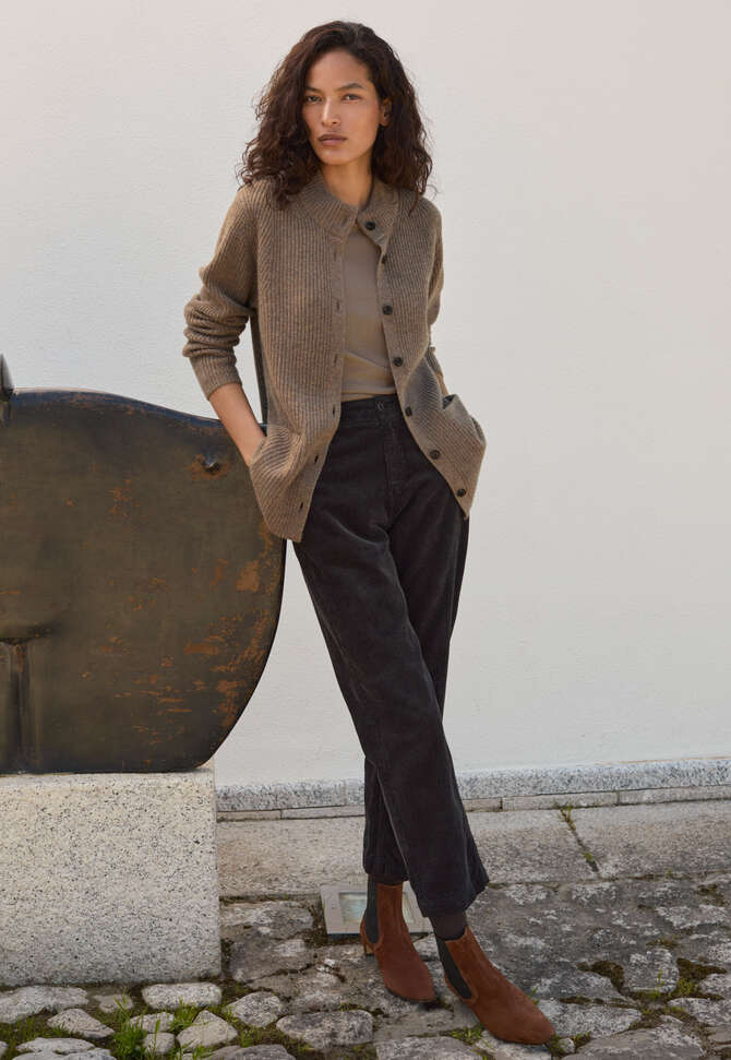 Rib-stitch cardigan, Latte, completeTheLook