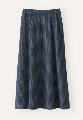 Long godet skirt, Soft indigo, webstill
