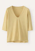 V-neck T-shirt, Butter yellow, webstill