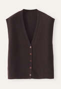 Sleeveless ribbed cardigan, Dark aubergine, webstill