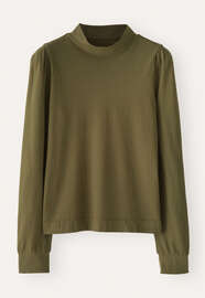 Jersey high-neck top, Forest, webstill