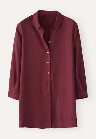 Deep side-split shirt, Maroon, webstill