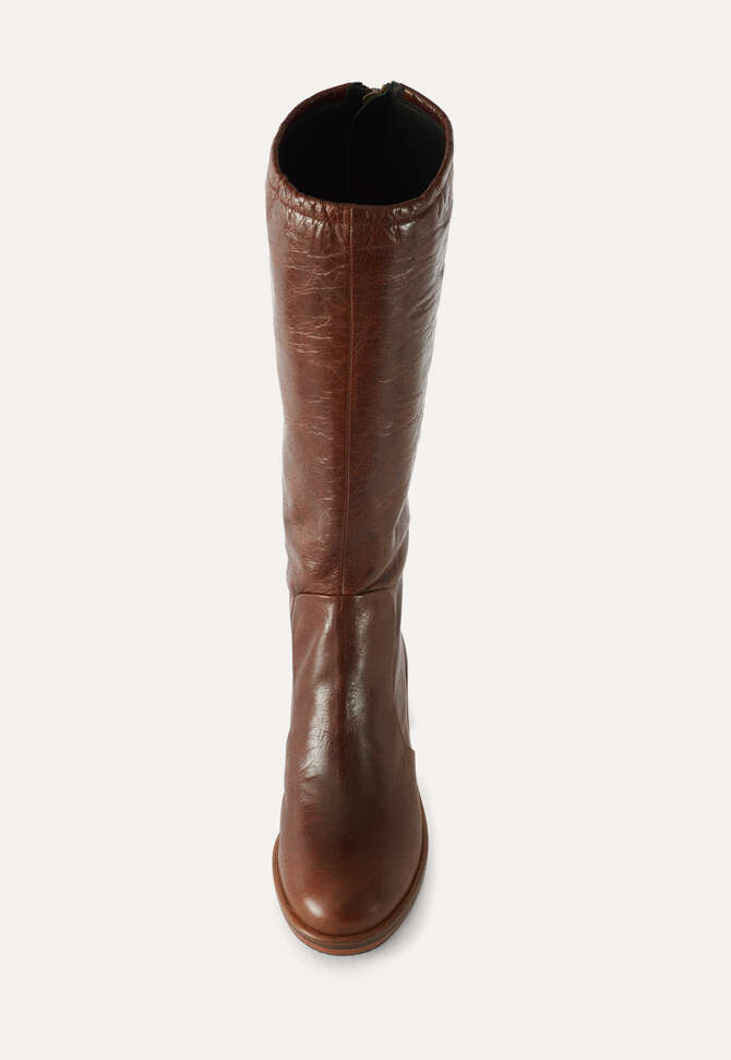 Heeled boots, Dark tan, completeTheLook