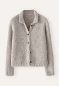 Collared cardigan, Natural grey, webstill