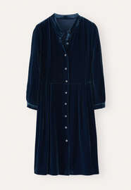 Pleat-waist dress, Ink, webstill