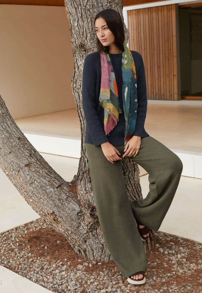Printed scarf, Olive rose, completeTheLook