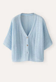 Tuck-stitch cardigan, Sky, webstill