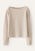 Boat-neck sweater, Fawn cream, webstill