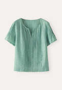 Tuck-detail top, Soft turquoise, webstill