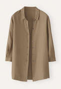 Deep side-split shirt, Warm taupe, webstill
