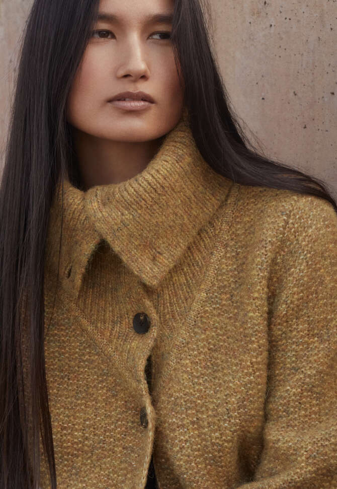 Funnel-neck cardigan, Amber, completeTheLook