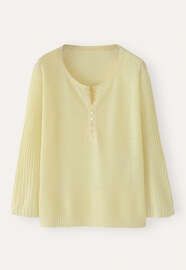 Ribbed-sleeve sweater, Sherbet, webstill