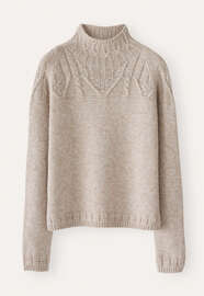 Cable-yoke sweater, Pale natural, webstill