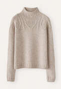 Cable-yoke sweater, Pale natural, webstill