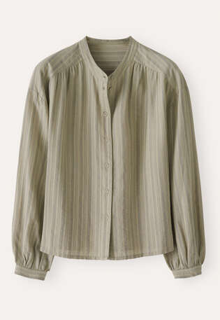 Striped shirt, Olive taupe, webstill