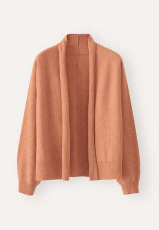 Dolman shawl-collar cardigan, Apricot, webstill