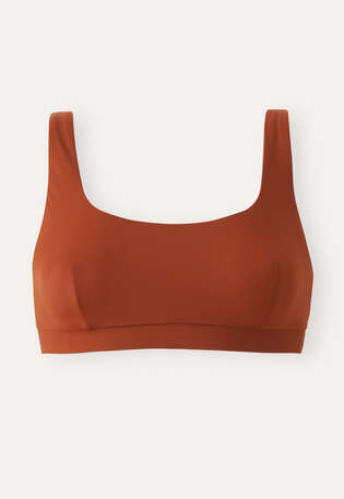 Square-neck bikini top, Burnt sienna, webstill