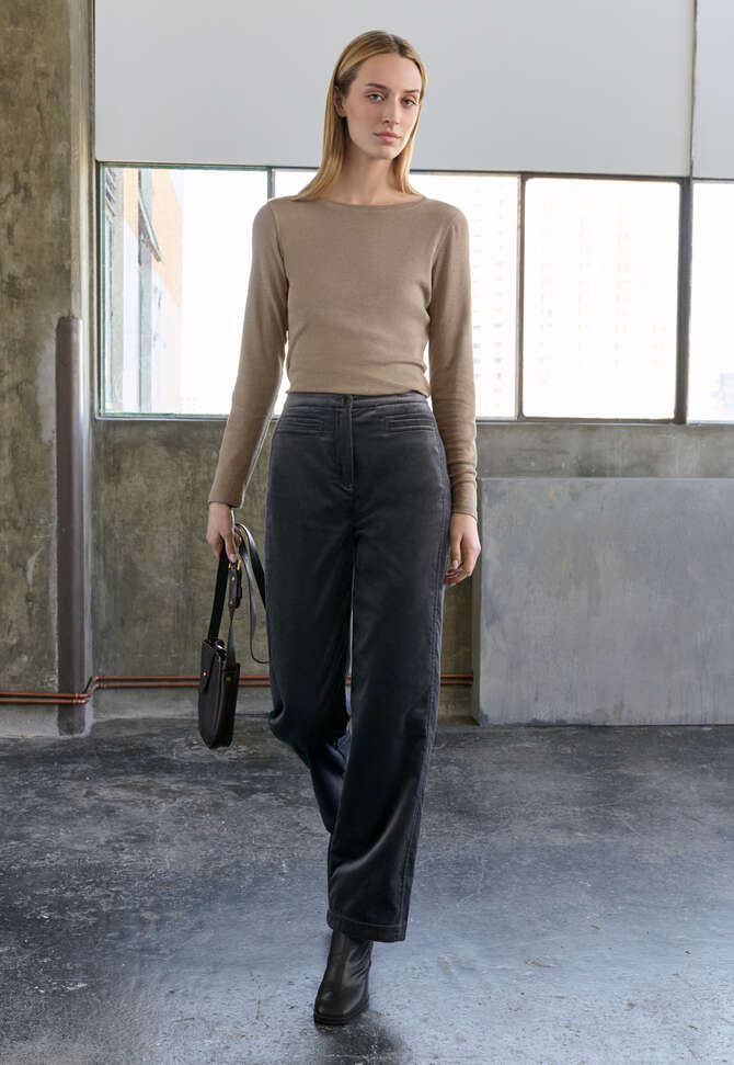 Straight-leg trousers, Charcoal, completeTheLook