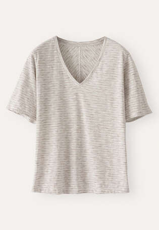 Striped T-shirt, Cream, webstill