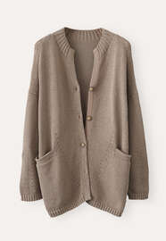 Chunky cardigan, Soft brown, webstill
