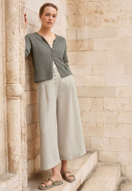 Cable-stitch cardigan, Khaki, completeTheLook