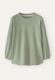 Striped jersey top, Olive cream, webstill