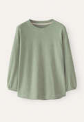 Striped jersey top, Olive cream, webstill