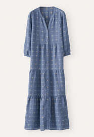 Clipped dobby-weave dress, Cornflower blue, webstill