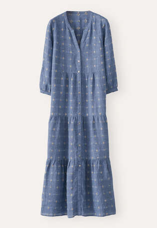 Clipped dobby-weave dress, Cornflower blue, webstill