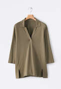 Collared top, Olive taupe, webstill