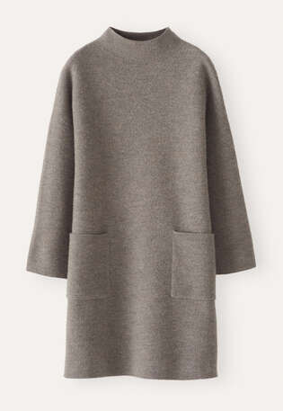 Patch-pocket dress, Taupe brown, webstill