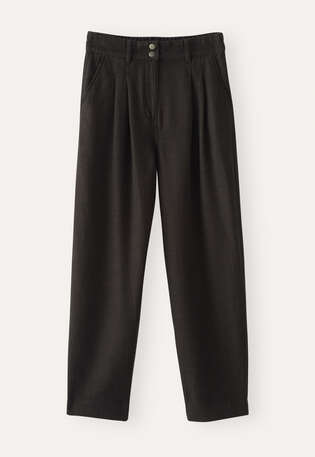 Tapered trousers, Brown black, webstill