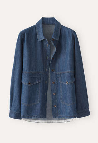 Indigo-dyed overshirt, Dark denim, webstill