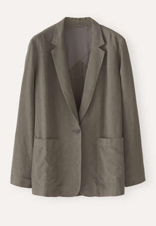 Patch-pocket blazer, Khaki brown, webstill