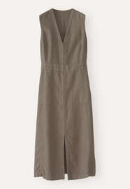 Sleeveless zipped dress, Khaki taupe, webstill