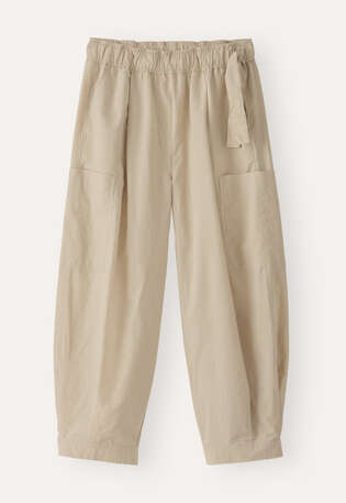Cropped pull-on trousers, Pale stone, webstill