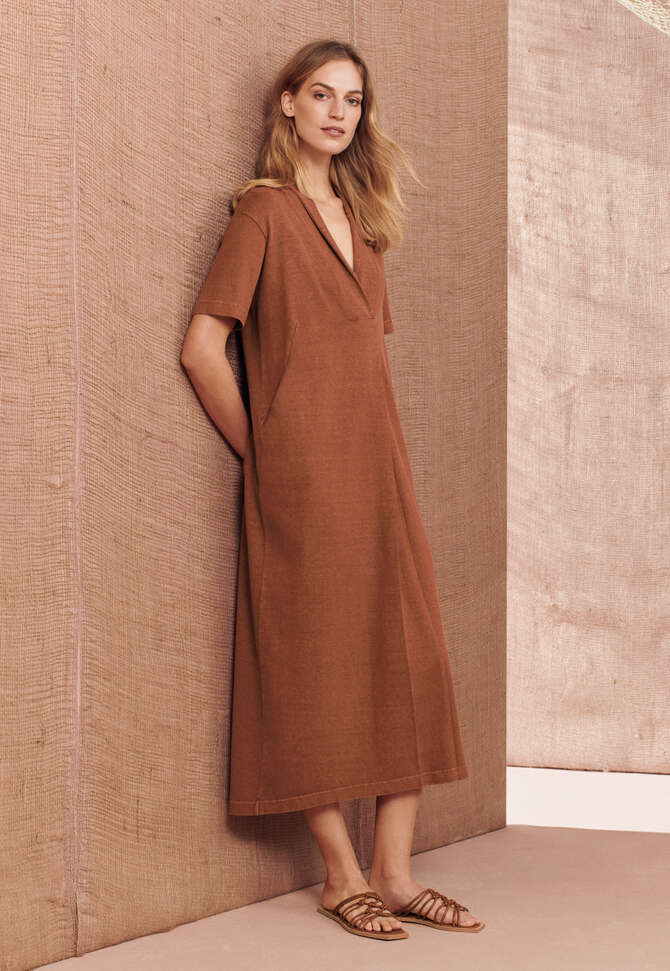 Shawl-collar dress, Chilli pink, completeTheLook