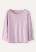 Pleated-cuff jersey top, Soft lilac, webstill