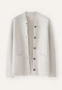 Knitted jacket, Grey pearl, webstill
