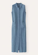 Sleeveless checked dress, Dark blue, webstill