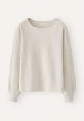 Moss-stitch sweater, Grey cream, webstill